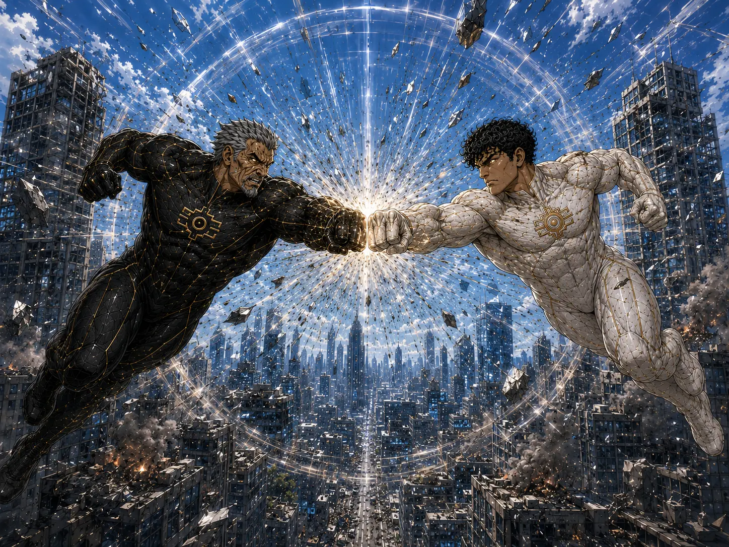 Nexoran and Orysk fists colliding above the city